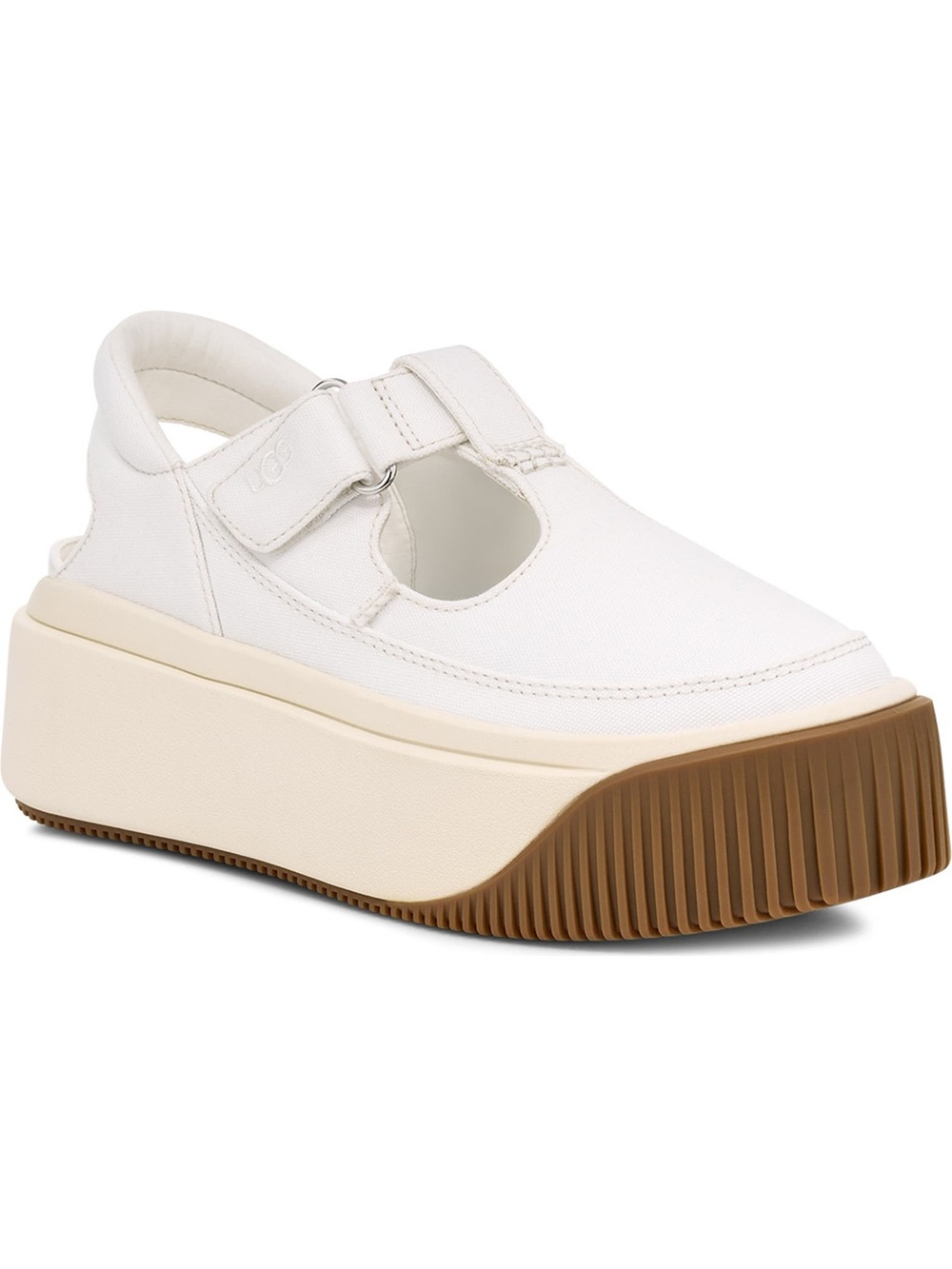UGG Women’s EZ-Duzzit T-Strap Platform Sneakers White Size 11